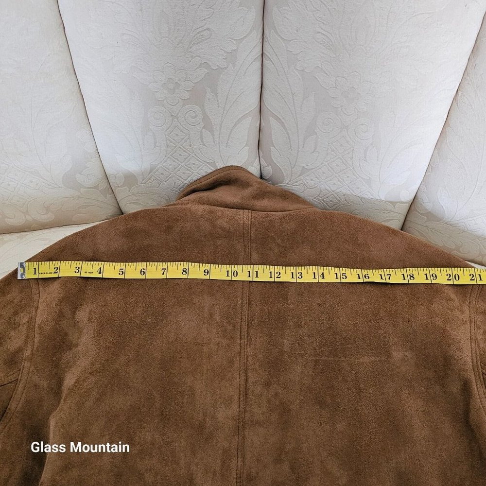 SOLD - Emporio Collection Vintage Men's XL Lined Suede Jacket with Zip Closure - Picture 10 of 14